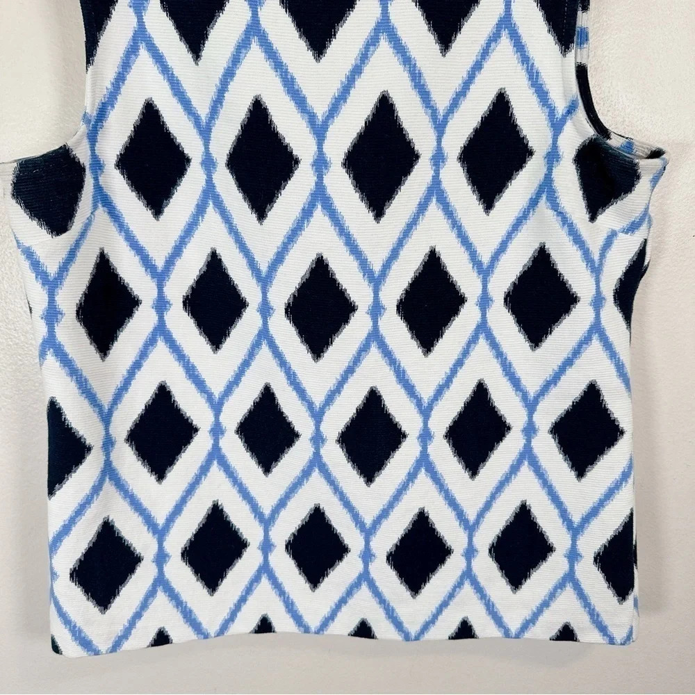 Talbots High Neck Button Shoulder Shell Diamond P… - image 7